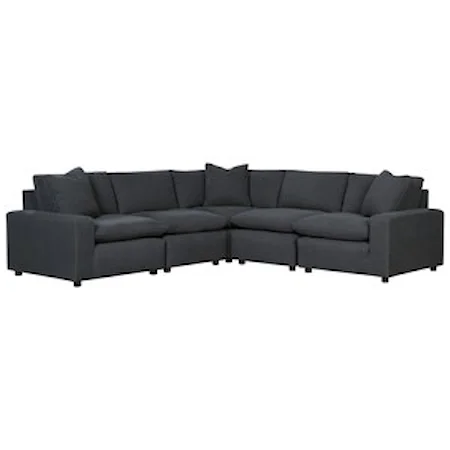 Casual Contemporary 5-Piece Sectional