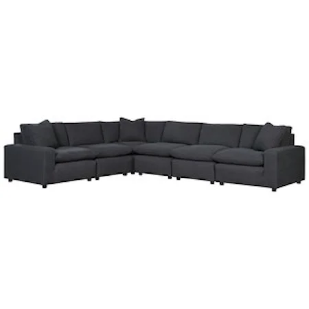 Casual Contemporary 6-Piece Sectional