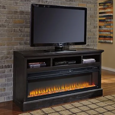 Large TV Stand with Wide Fireplace Insert