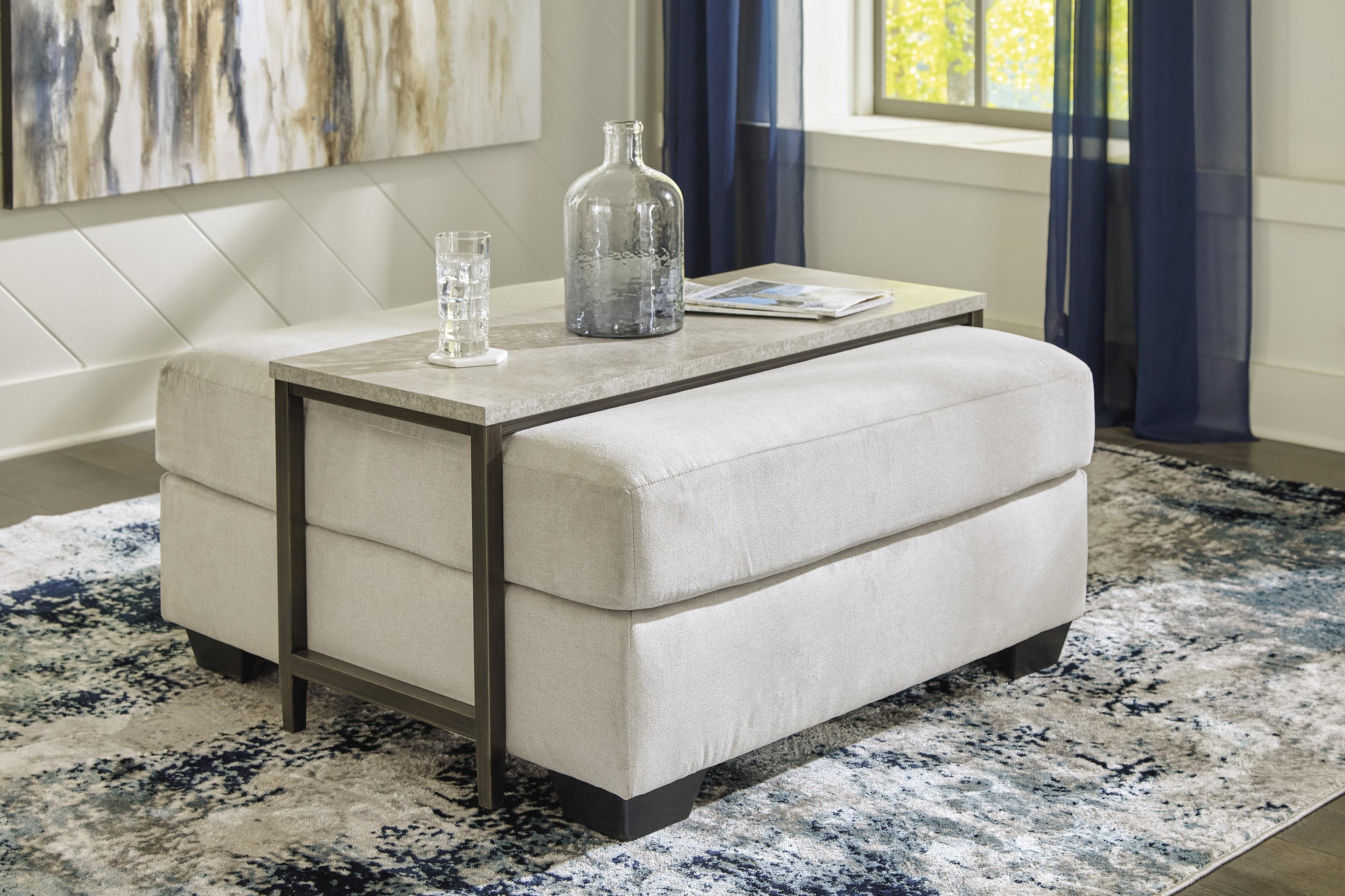 Rectangle padded coffee table discount