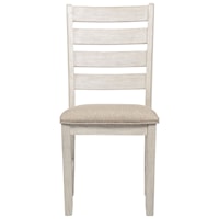 Dining Upholstered Side Chair with Ladder Back and Upholstered Seat
