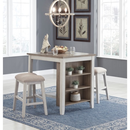 3-Piece Rectangular Counter Table Set