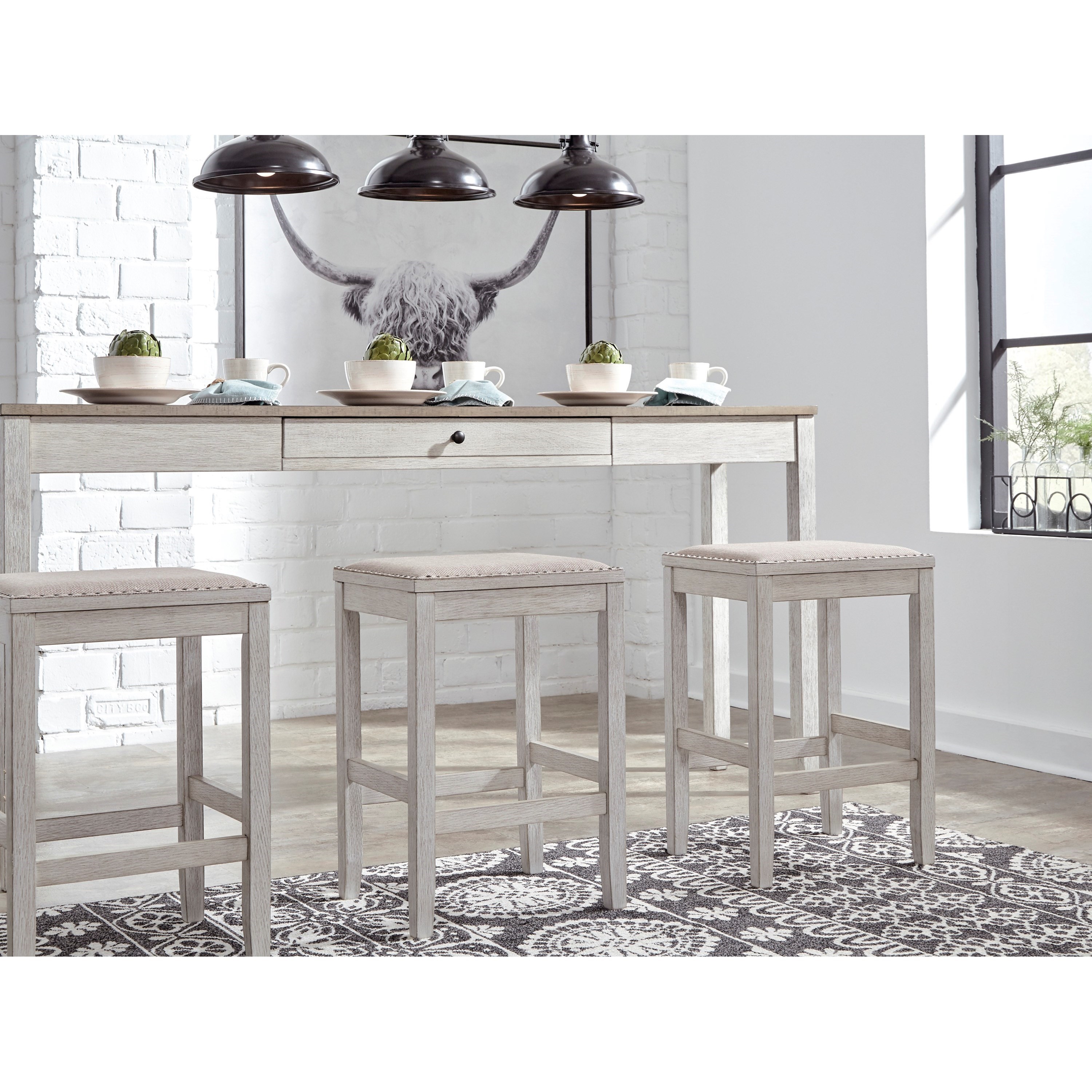 Skempton counter height dining room table and bar stools deals