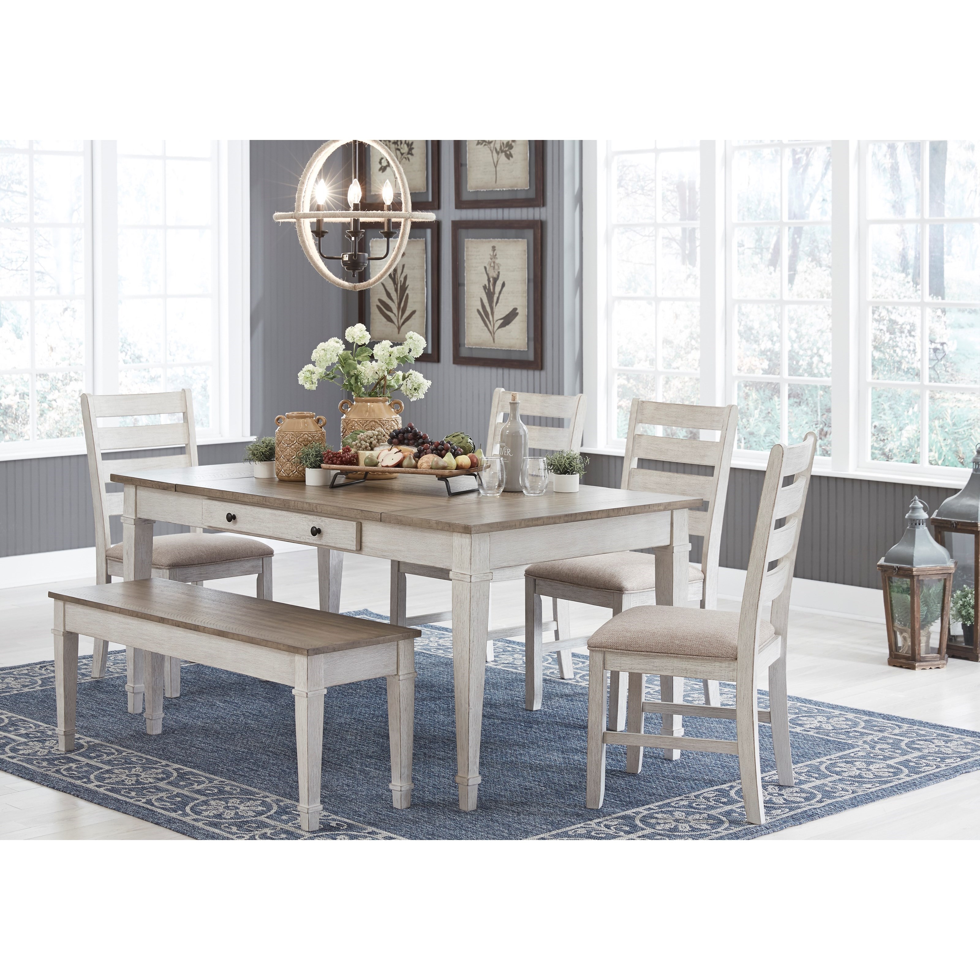 Signature Design by Ashley Skempton Rect. Dining Table Set w/ Storage & Bench Find Your