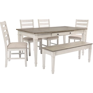 Signature Design by Ashley Skempton Rect. Dining Table Set w/ Storage &amp; Bench