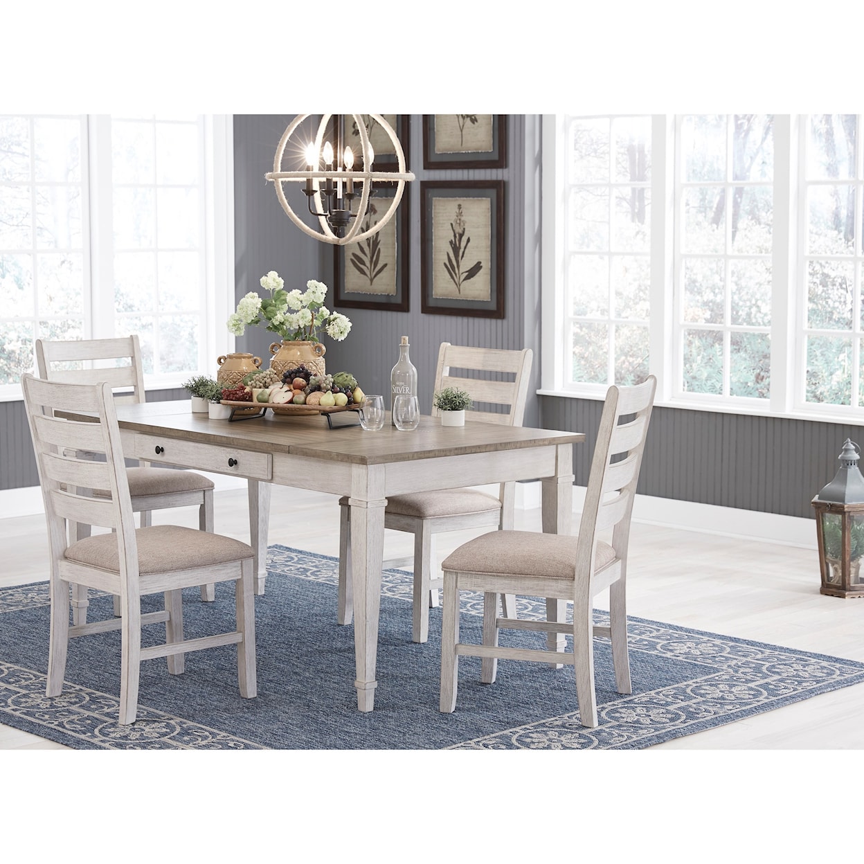 Signature Design by Ashley Skempton 5-Piece Rect. Dining Room Table w/ Storage