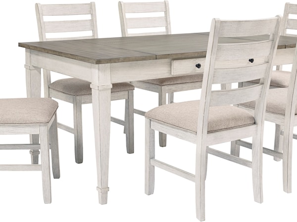 7-Piece Rect. Dining Table Set w/ Storage