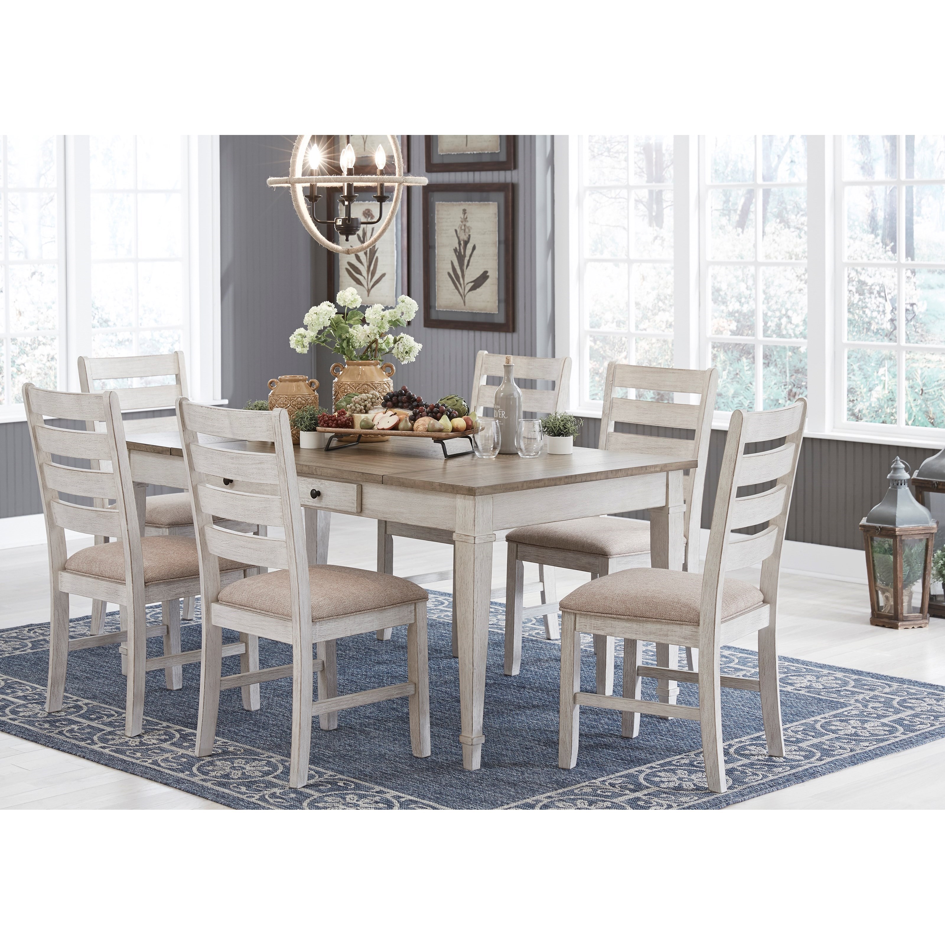 7-Piece Rect. Dining Table Set w/ Storage