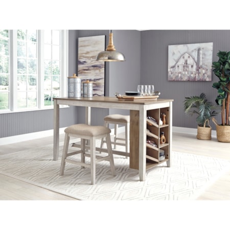 3-Piece Rectangular Counter Table Set