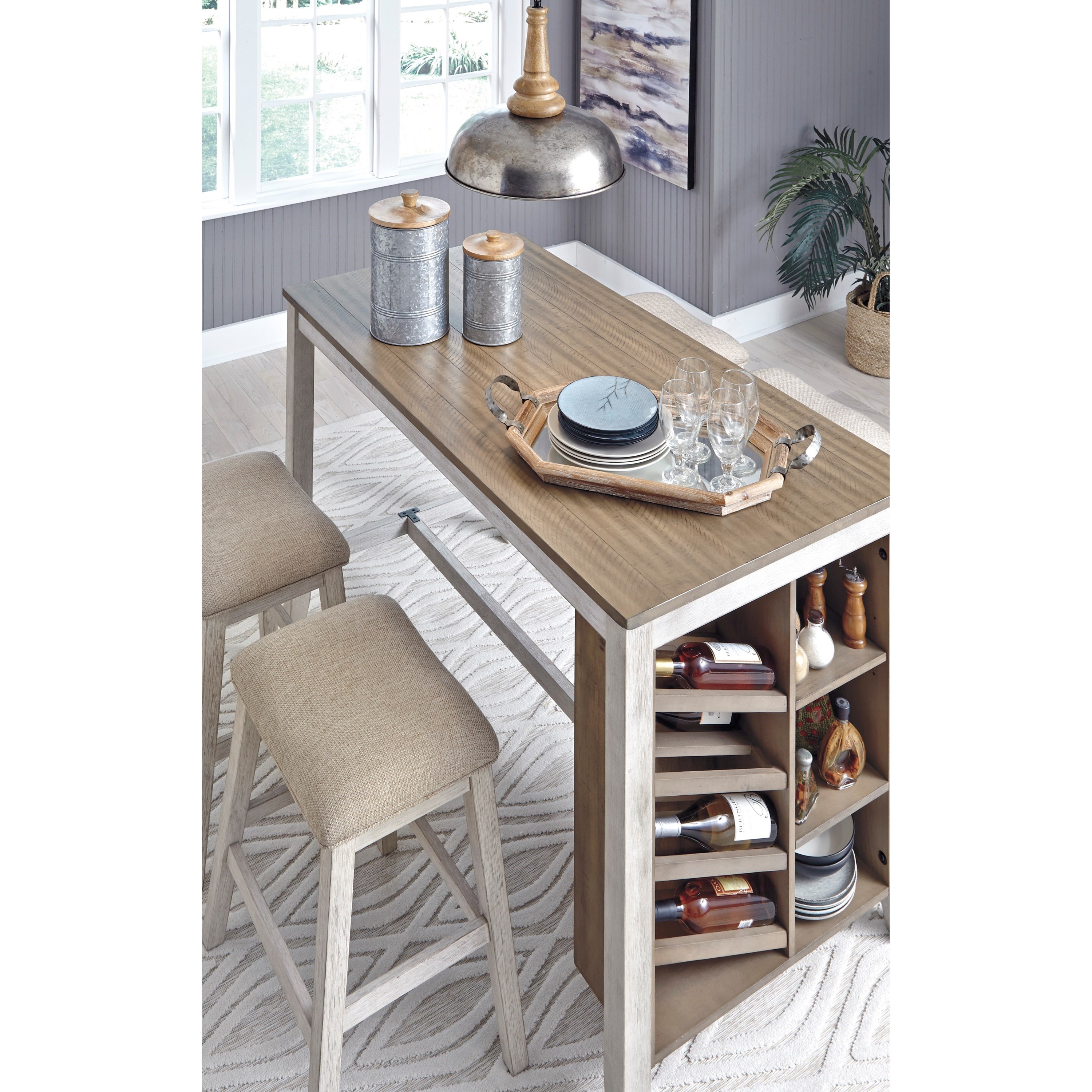 5-Piece Rectangular Counter Table Set