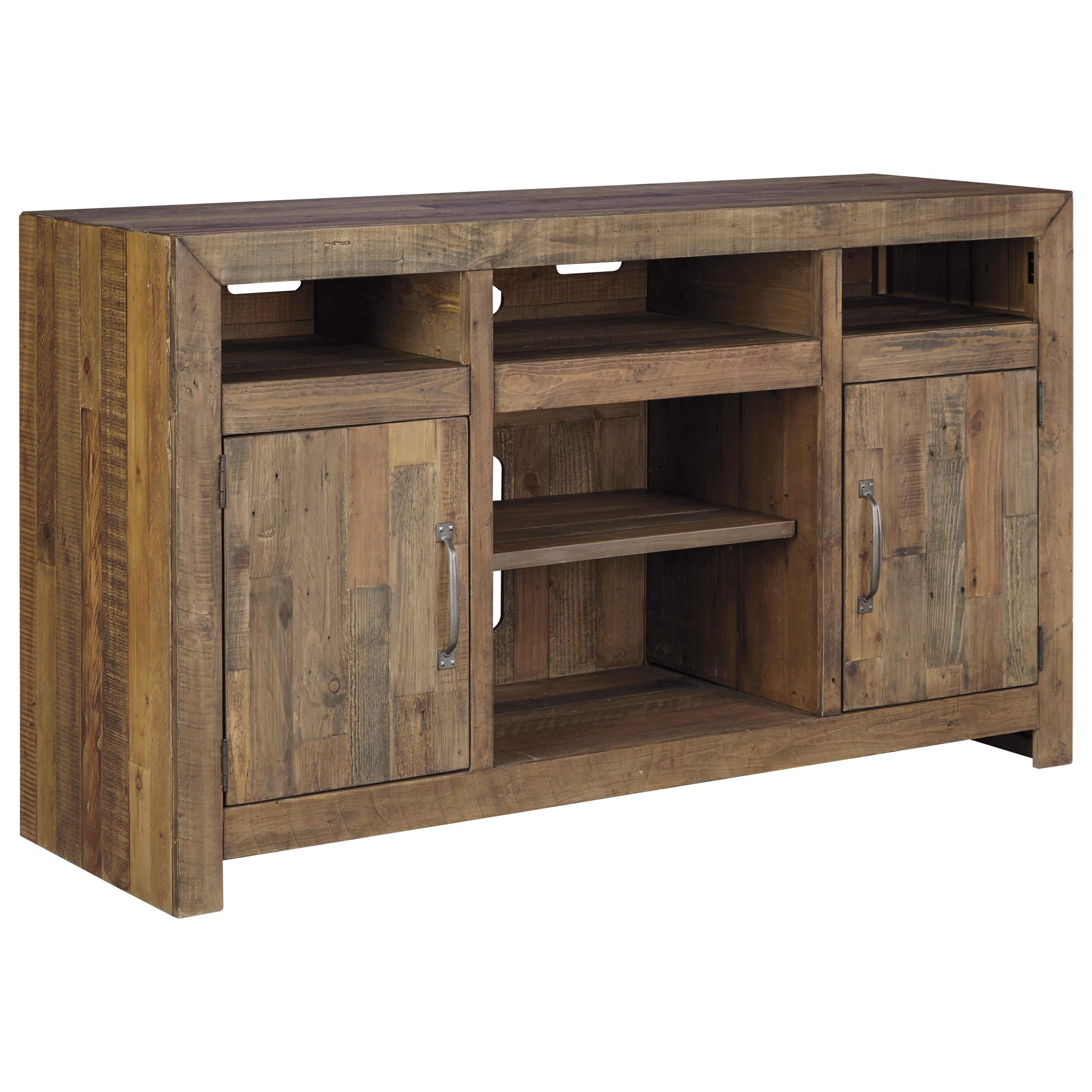 Jacinto rustic reclaimed oak tv stand sale