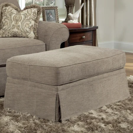 Traditional Ottoman with Skirted Base