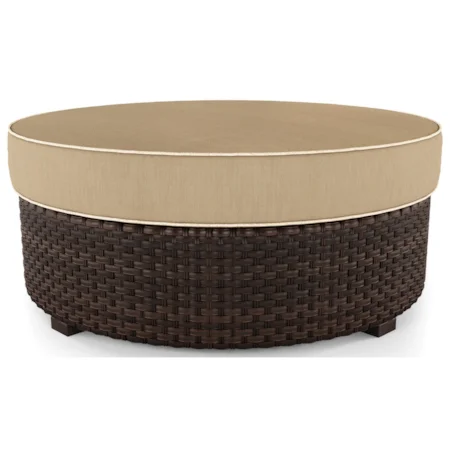 Resin Wicker Ottoman with Cushion