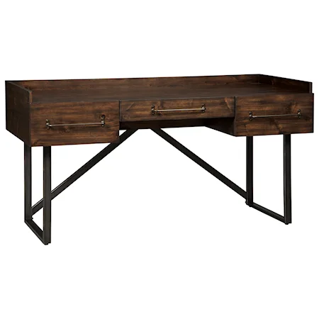 Modern Rustic/Industrial Home Office Desk with Steel Base