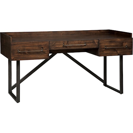 Modern Rustic/Industrial Home Office Desk with Steel Base