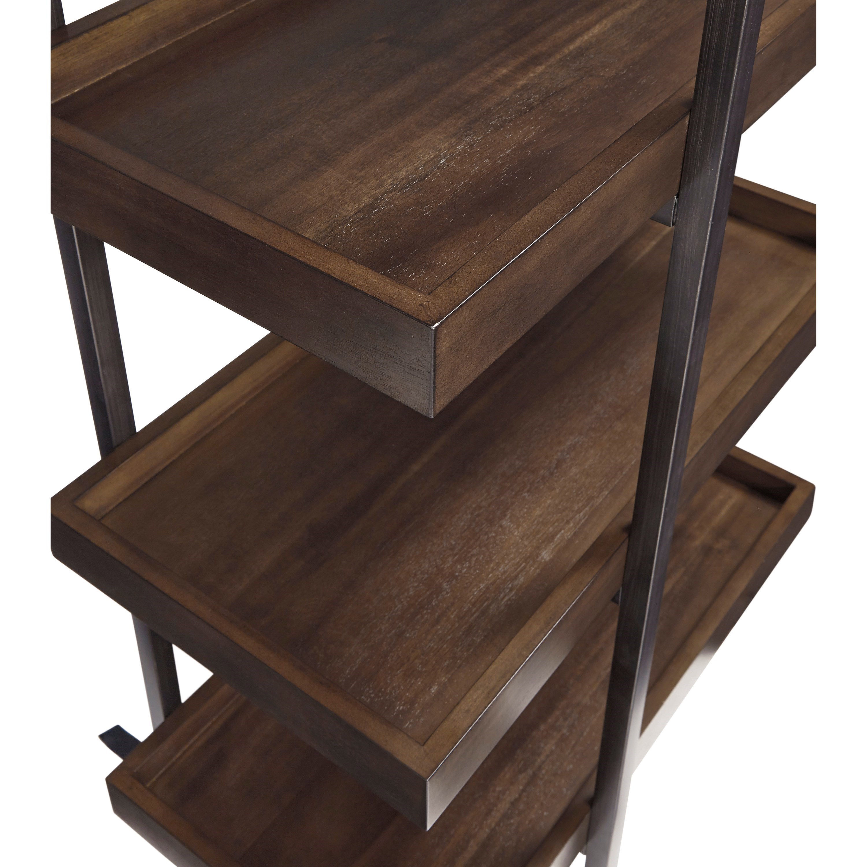 Starmore brown wood and outlet black metal bookcase