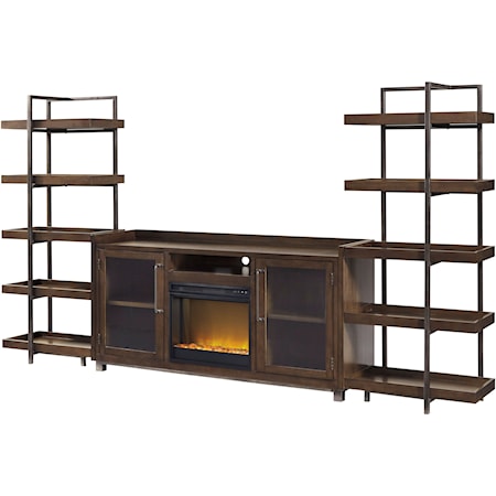 Modern Rustic/Industrial Wall Unit w/ Fireplace