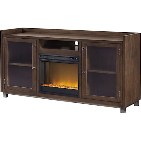 Modern Rustic/Industrial XL TV Stand w/ Fireplace