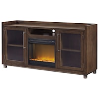 Modern Rustic/Industrial XL TV Stand w/ Fireplace