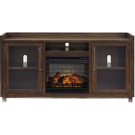 Rustic Modern/Industrial XL TV Stand w/ Fireplace