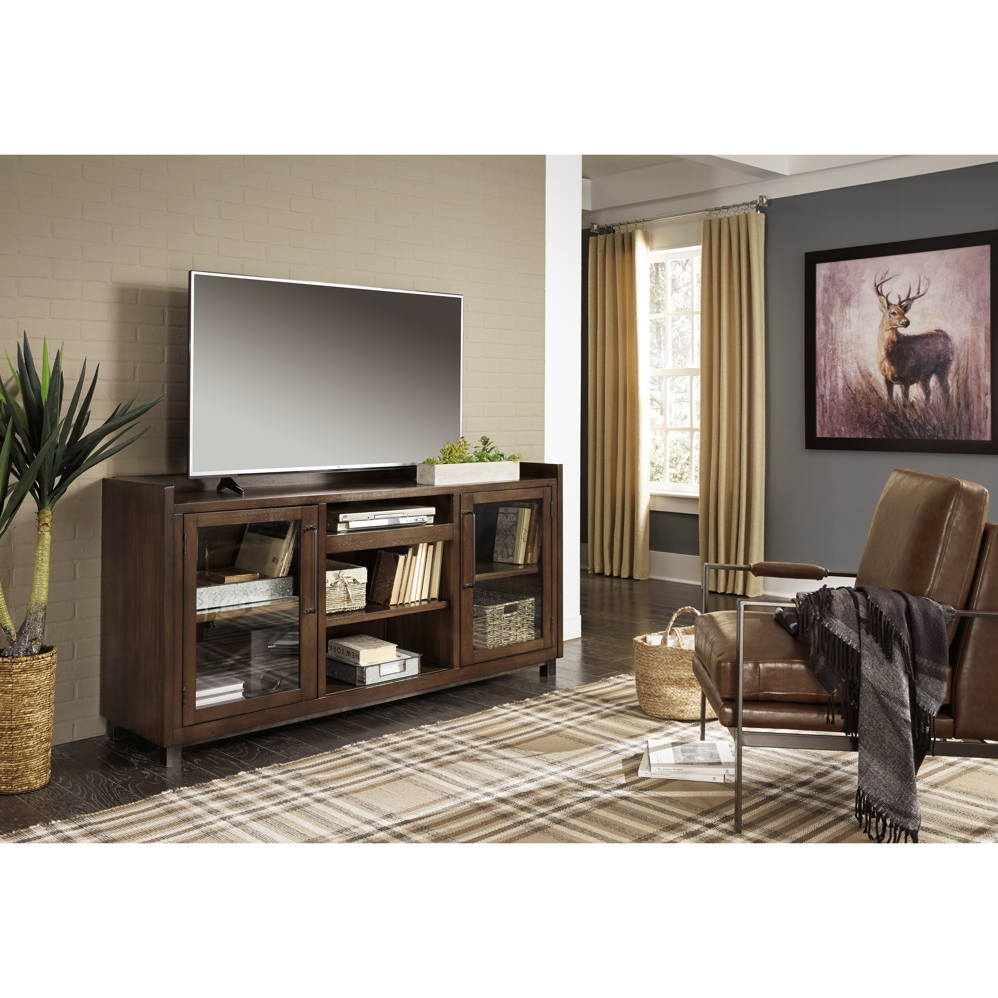 Signature Design by Ashley Starmore W63368 Modern Rustic/Industrial XL TV Stand Royal