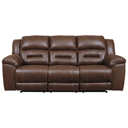 Faux Leather Reclining Power Sofa