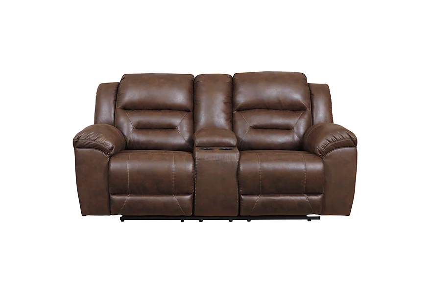 Stoneland Double Reclining Loveseat w/ Console by Signature Design by Ashley at VanDrie Home Furnishings