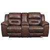 Signature Design by Ashley Stoneland Double Reclining Loveseat w/ Console
