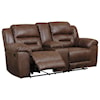 Signature Design by Ashley Stoneland Double Reclining Loveseat w/ Console