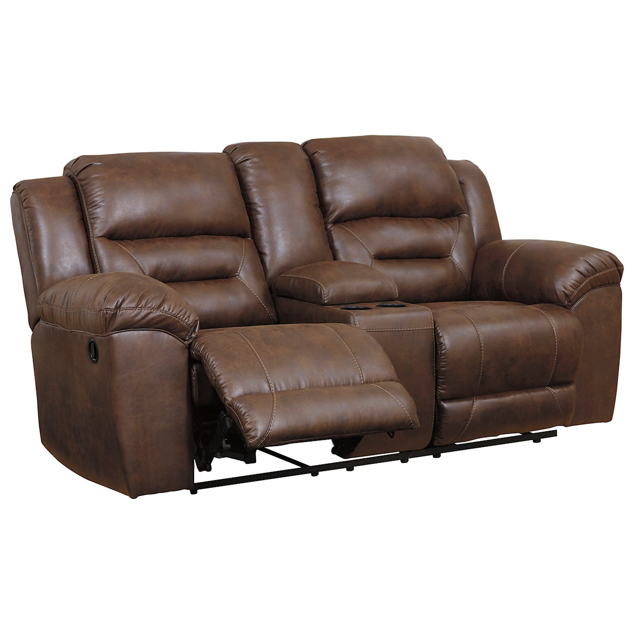 Signature Design by Ashley Stoneland Double Reclining Loveseat w/ Console