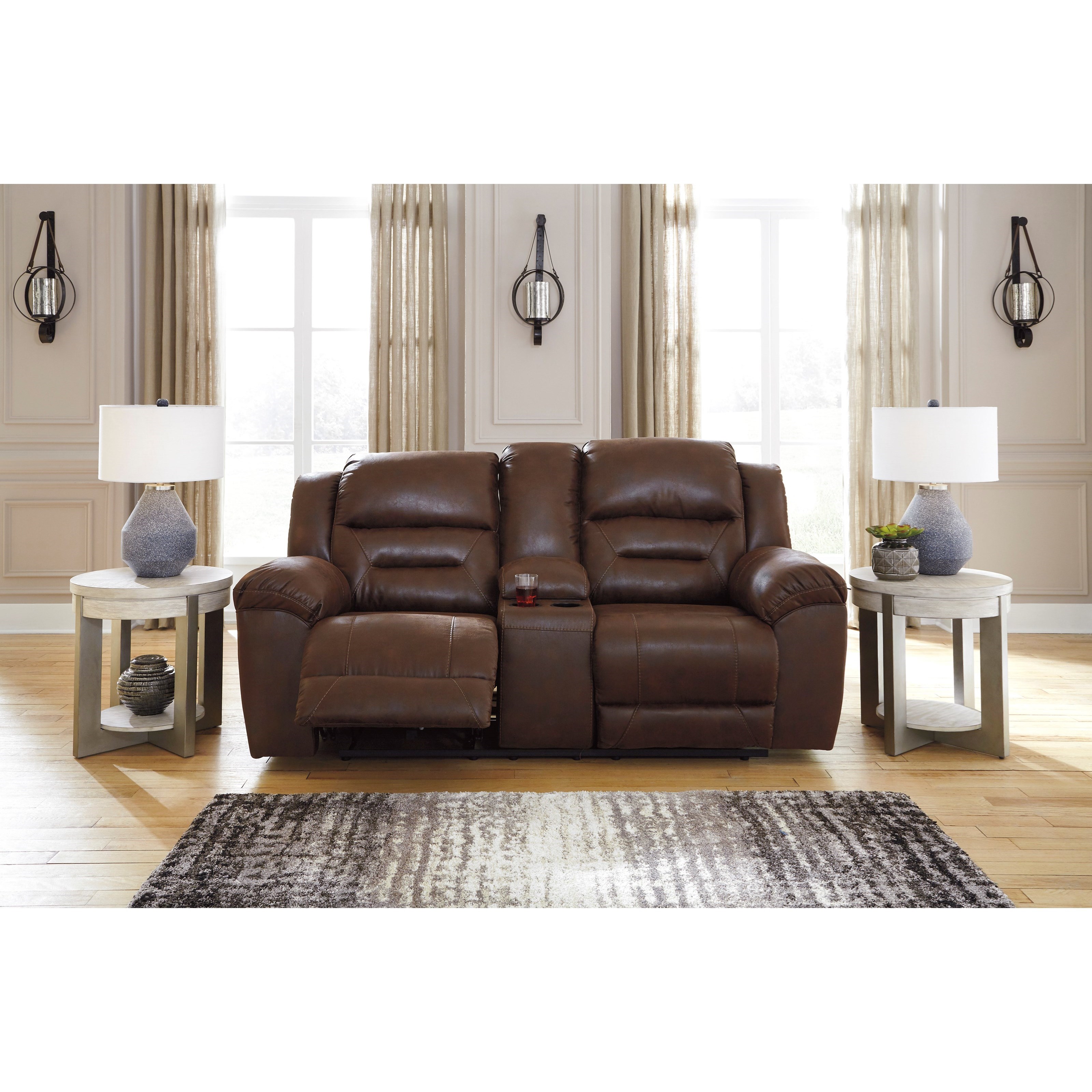 Ashley Signature Design Stoneland 3990494 Faux Leather Double Reclining