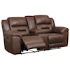 Signature Stallone Double Recl Power Loveseat w/ Console