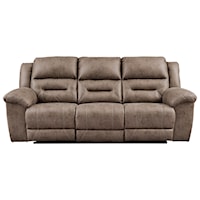 Faux Leather Reclining Power Sofa