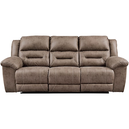 Faux Leather Reclining Power Sofa