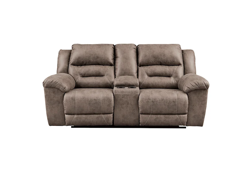 Stoneland Double Reclining Loveseat w/ Console by Signature Design by Ashley at Sam Levitz Furniture