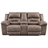 Michael Alan Select Stoneland Double Reclining Loveseat w/ Console