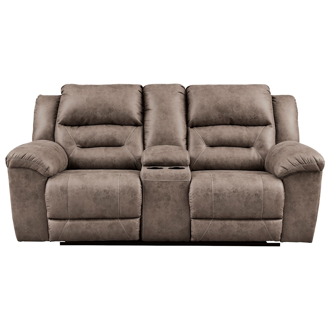 Signature Design by Ashley Stoneland Double Reclining Loveseat w/ Console