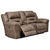 Signature Stallone Fossil Double Recl Power Loveseat w/ Console