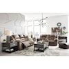 Signature Stallone Fossil Double Recl Power Loveseat w/ Console