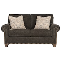 Transitional Loveseat with 2 Decorative Pillows