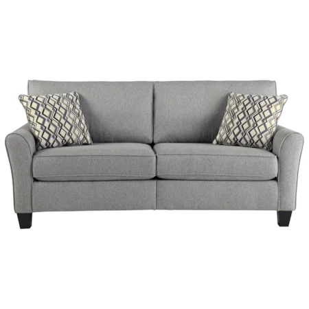 Contemporary Sofa with Flare Arms