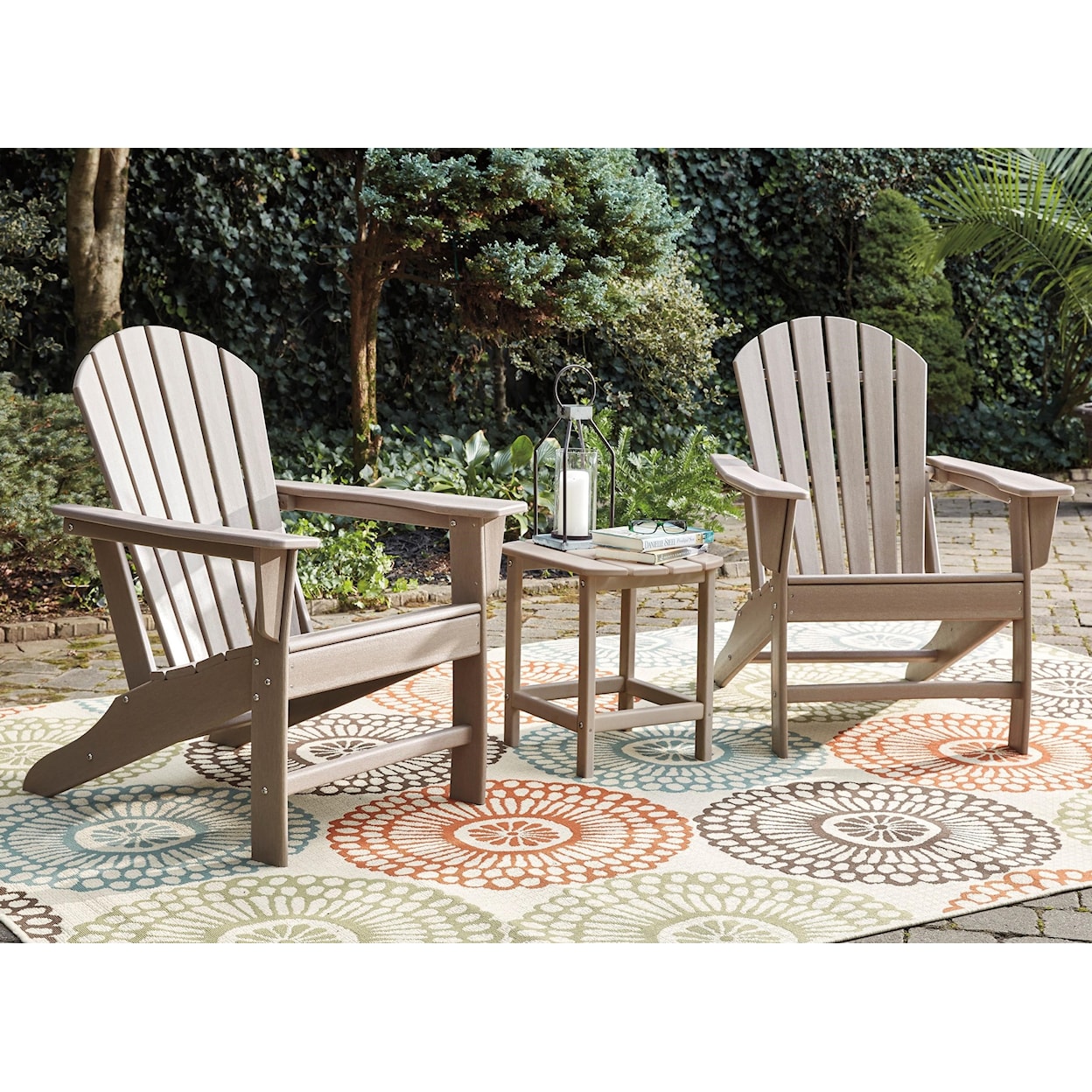 Ashley Furniture Signature Design Sundown Treasure 2 Adirondack Chairs and End Table Set