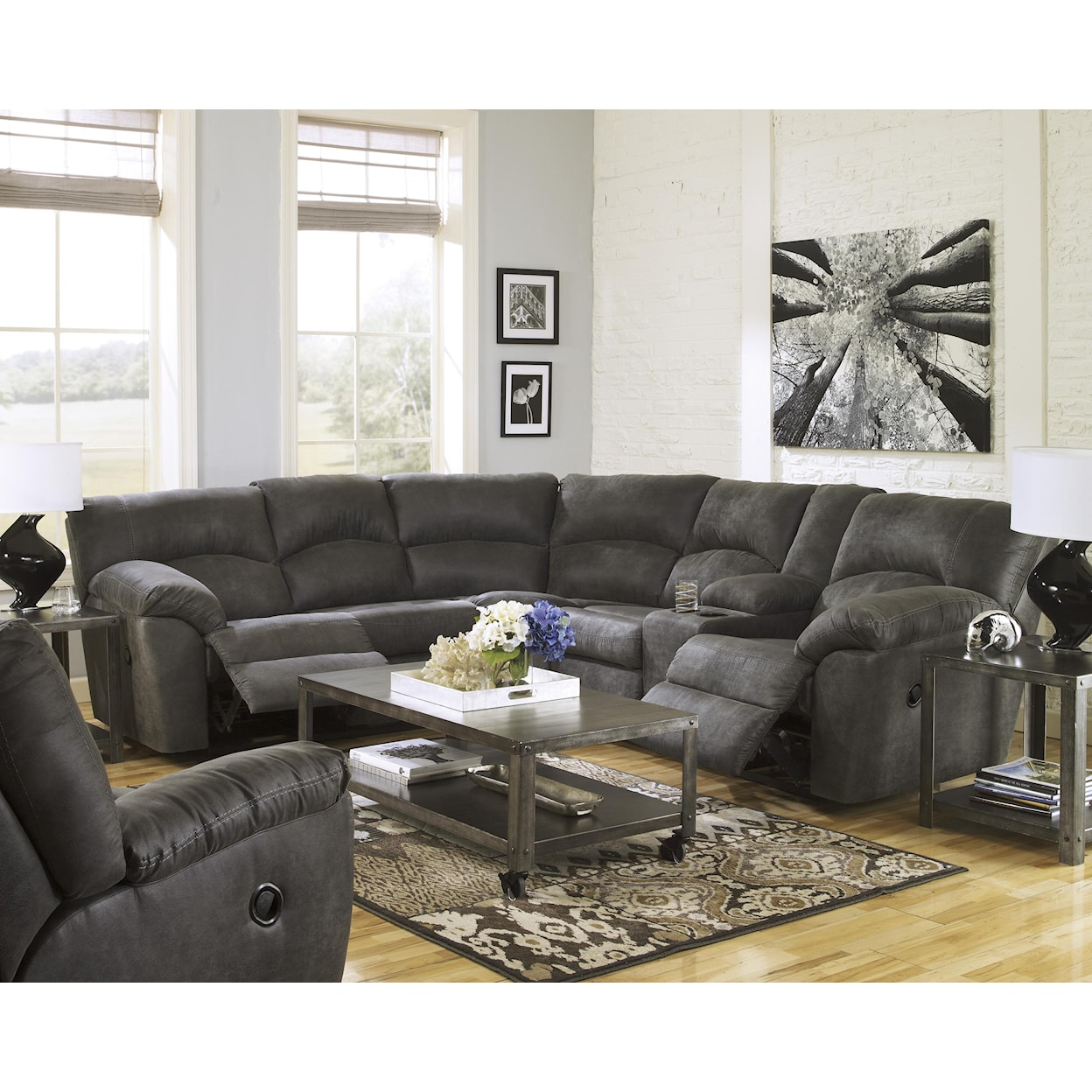 Ashley Signature Design Tambo 2-Piece Reclining Corner Sectional