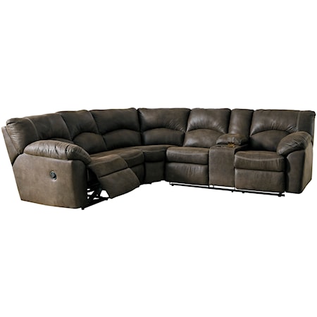 2-Piece Reclining Corner Sectional with Center Console