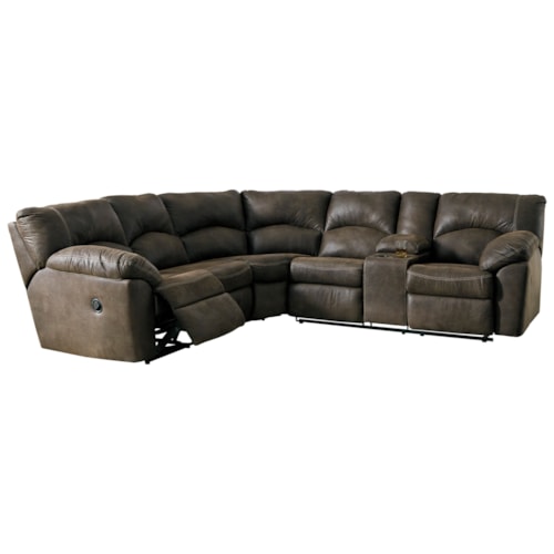 2-Piece Reclining Corner Sectional with Center Console