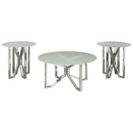 Glam three Piece Occasional Table Set