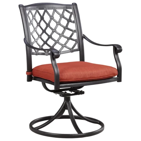 Set of 2 Outdoor Swivel Chairs w/ Cushion
