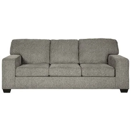 Contemporary Sofa with Track Arms in Gray Fabric