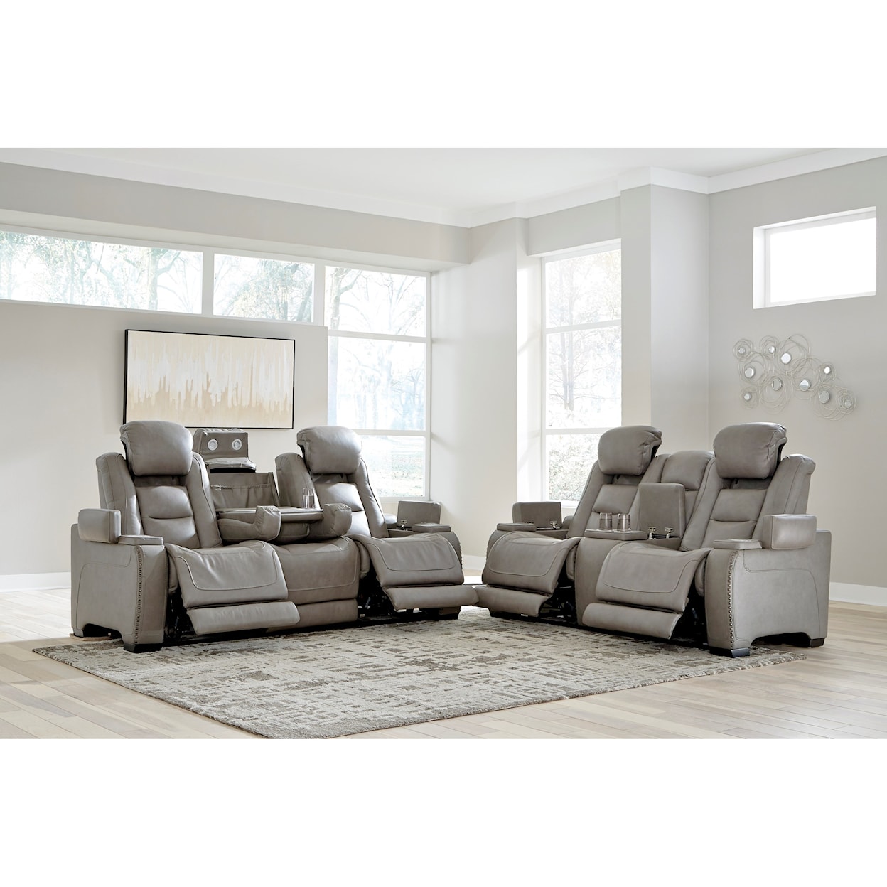 Ashley Signature Design The Man-Den Reclining Living Room Group