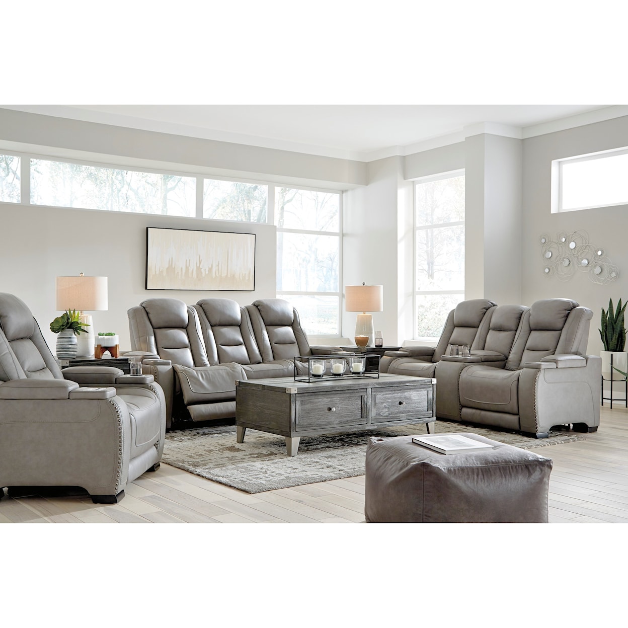 Ashley Signature Design The Man-Den Reclining Living Room Group